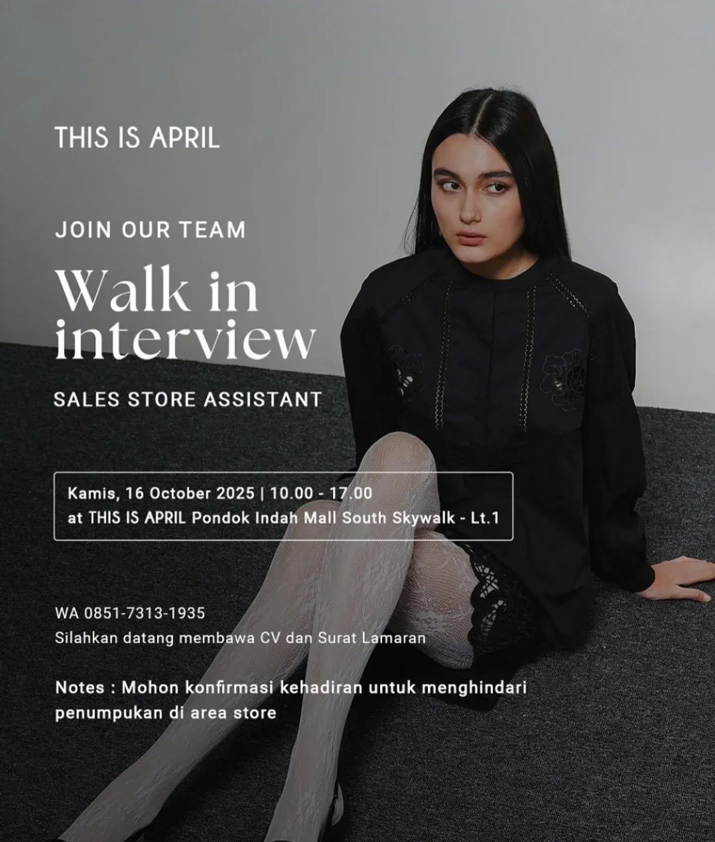 Lowongan kerja sebagai sales store assistant