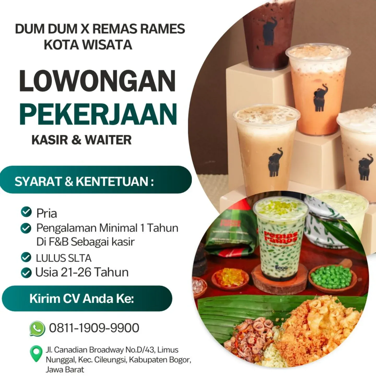 Lowongan kerja kasir dan waiters