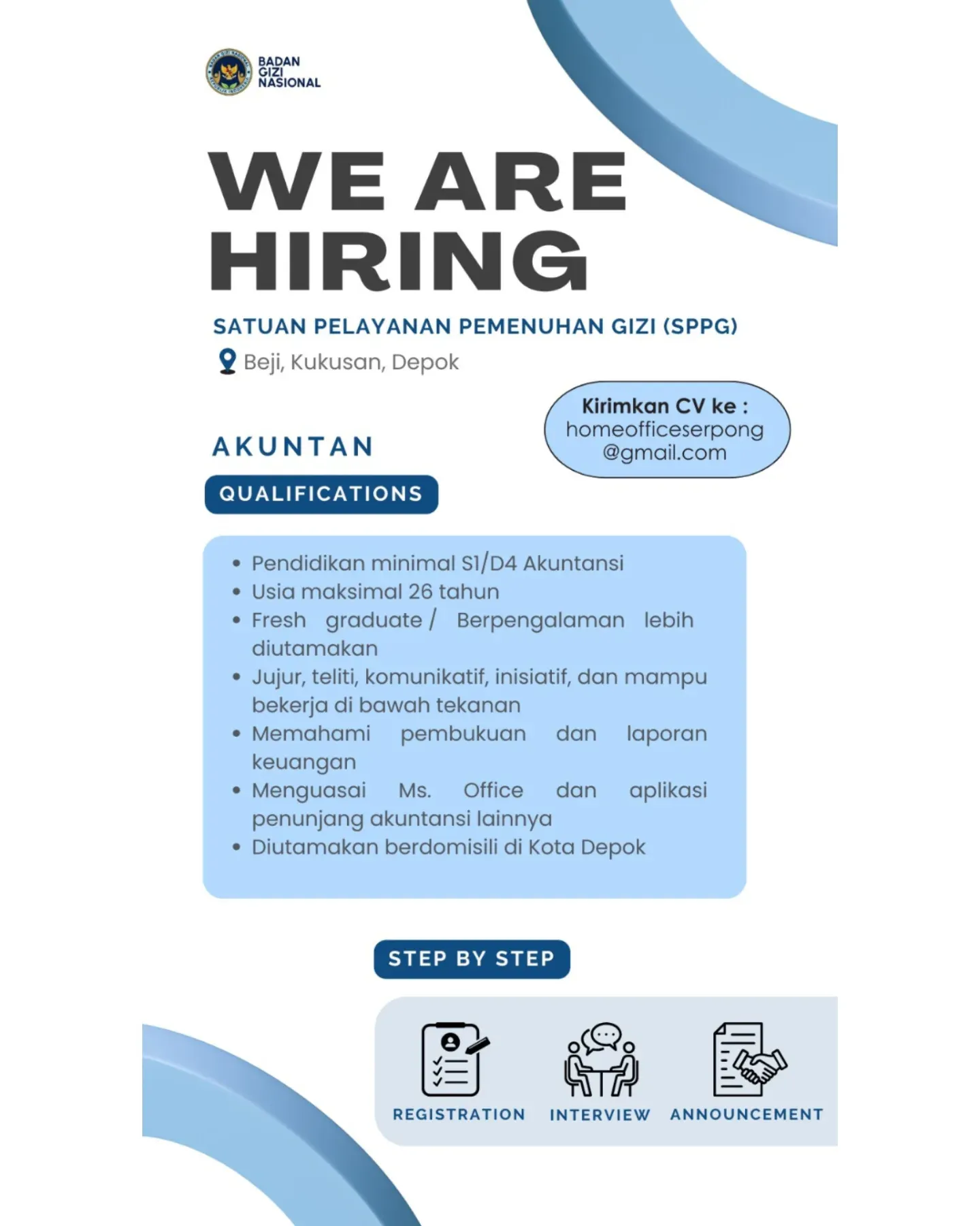 Lowongan pekerjaan di SPPG sebagai Akuntan