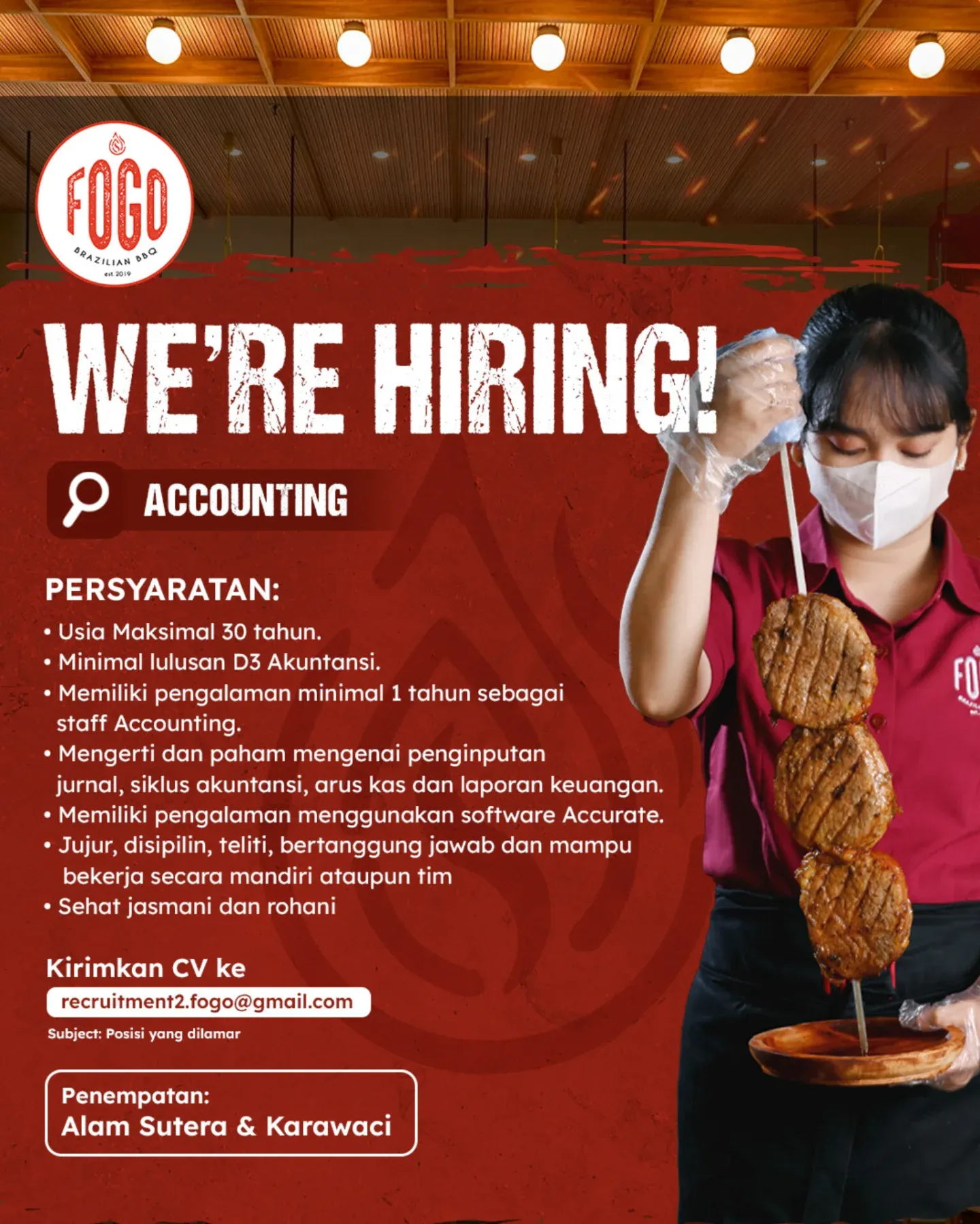 Lowongan Kerja Accounting Fogo Brazilian BBQ