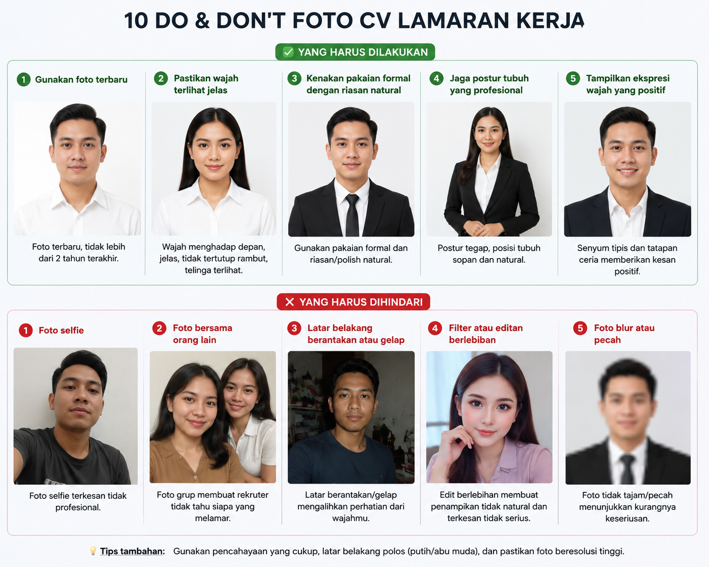 Hal yang boleh dan tidak boleh pada foto lamaran kerja