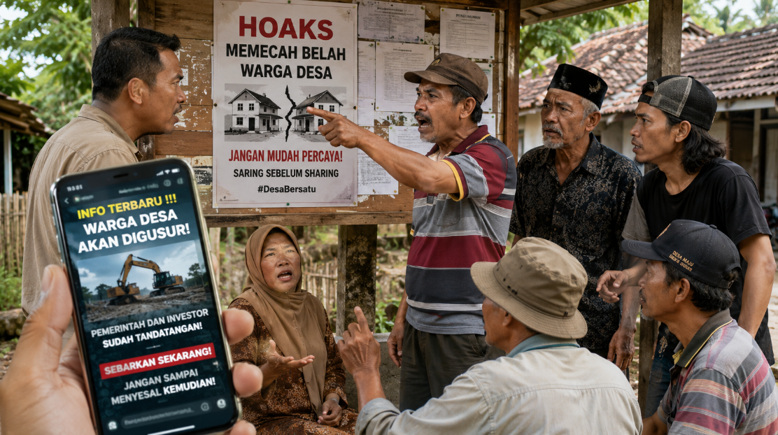 Hoaks yang memecah belah warga desa